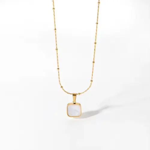 Pure Elegance White Necklace by Cleo Jewelry – 16.5-inch minimalist necklace featuring a soft white tone and polished finish, ideal for elegant everyday styling.